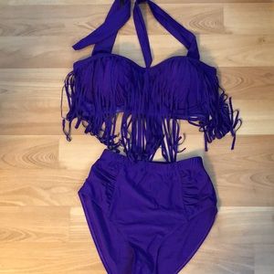 🐣 Large Purple fringe bikini